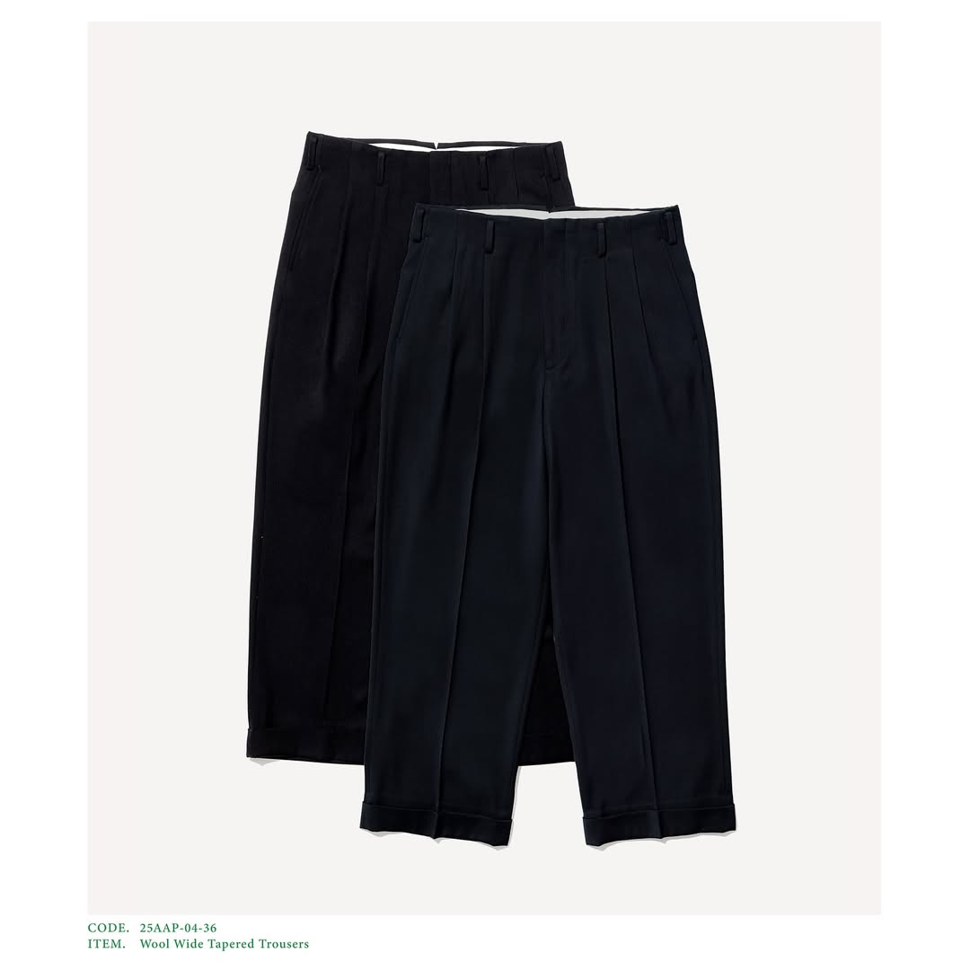 A.PRESSE 25AW Wool Wide Tapered Trousers